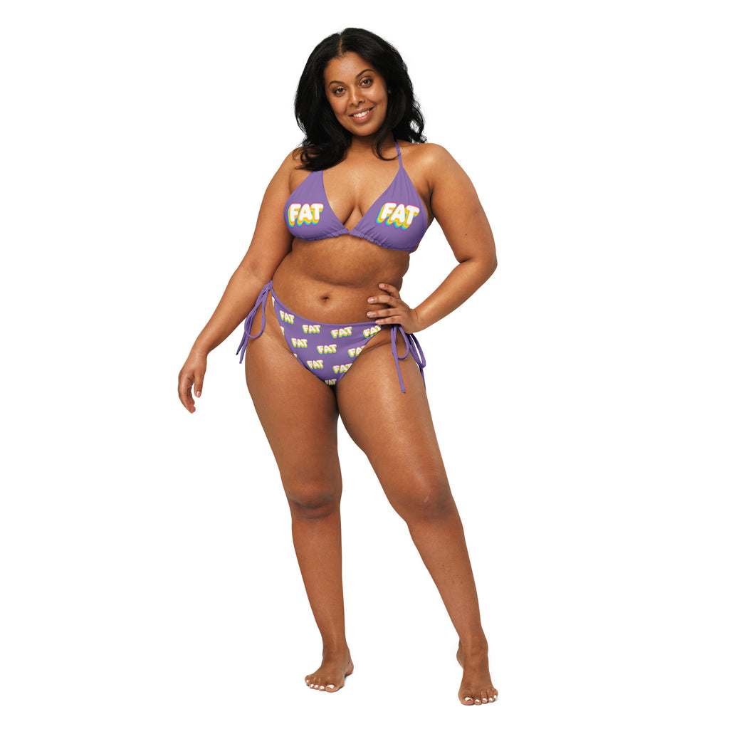 Retro FAT Bikini | Plus Size Tie String Swimsuit | Size-Inclusive Body Positive Bathing Suit | Curvy Pride Swimwear up to 6XL