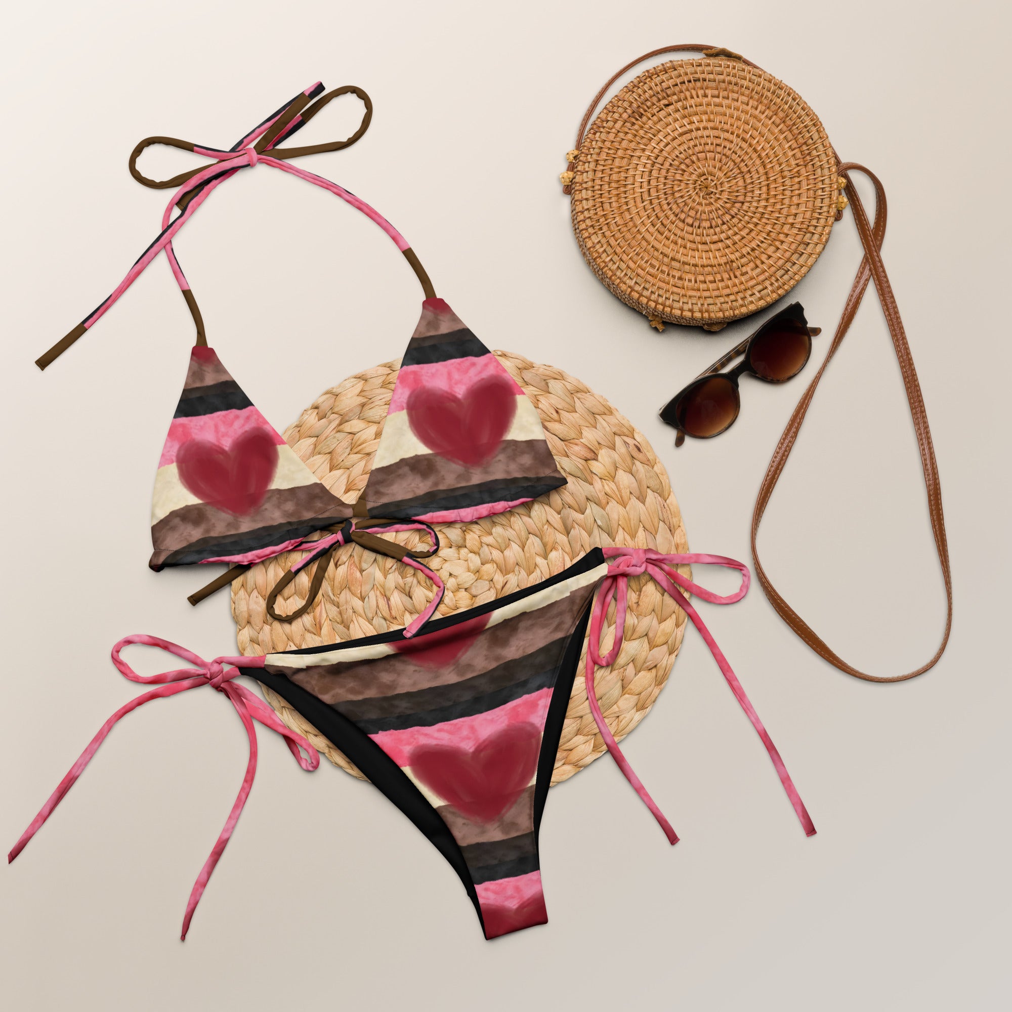 Fat Pride Heart Bikini | Plus Size Inclusive Swimwear | Body Positive & Curvy Confidence | Sizes to 6XL Adjustable Fit