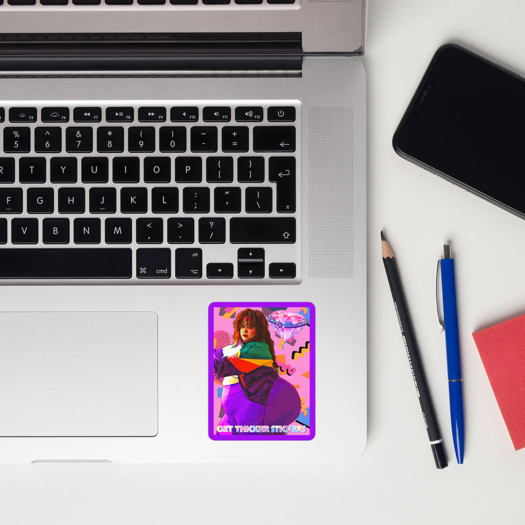 Curvy Diamond x Get Thicker Stickers Collab Series Sticker | SSBBW Sticker | Retro Vinyl Decal | Design 1