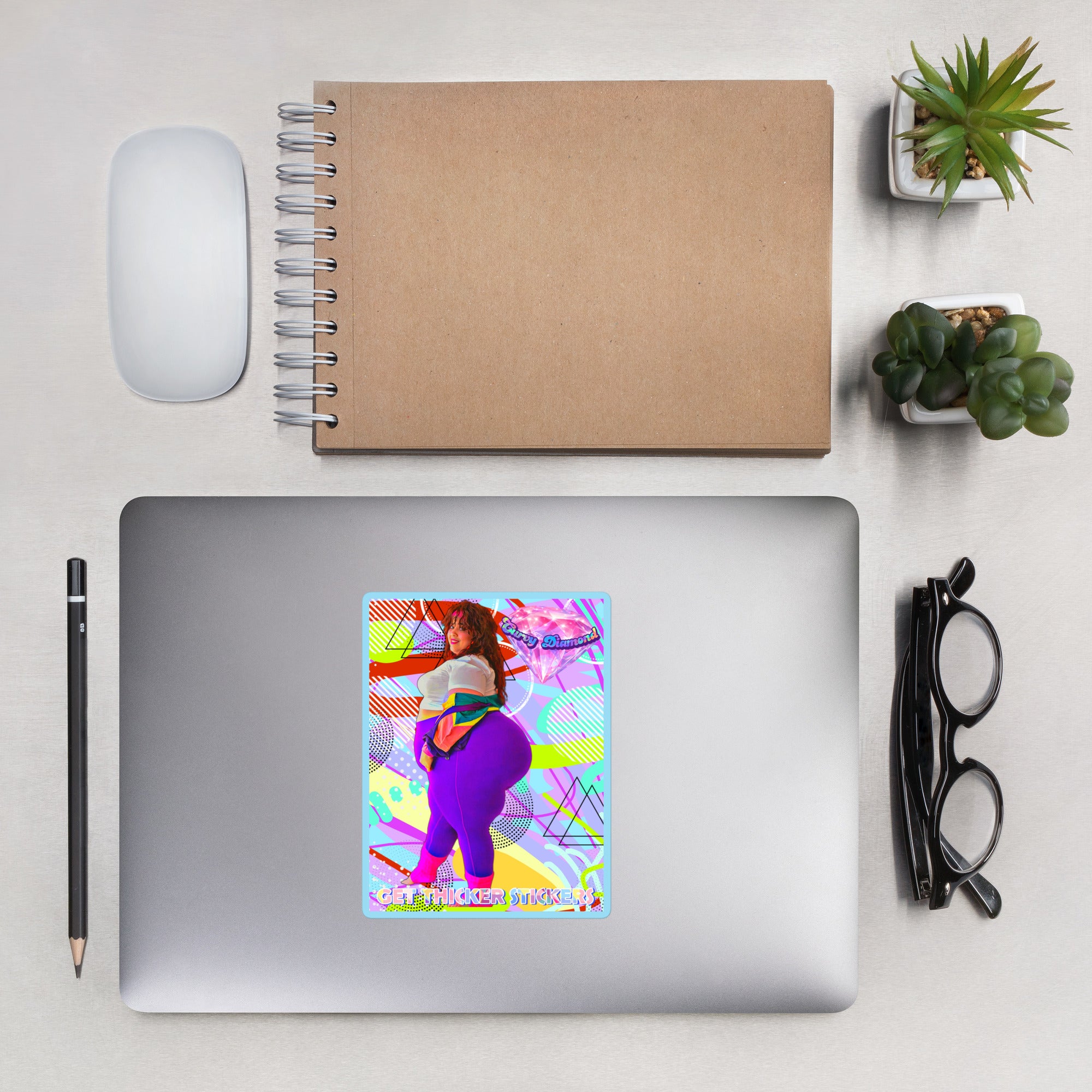 Curvy Diamond x Get Thicker Stickers Collab Series Sticker | SSBBW Sticker | Retro Vinyl Decal | Design 2